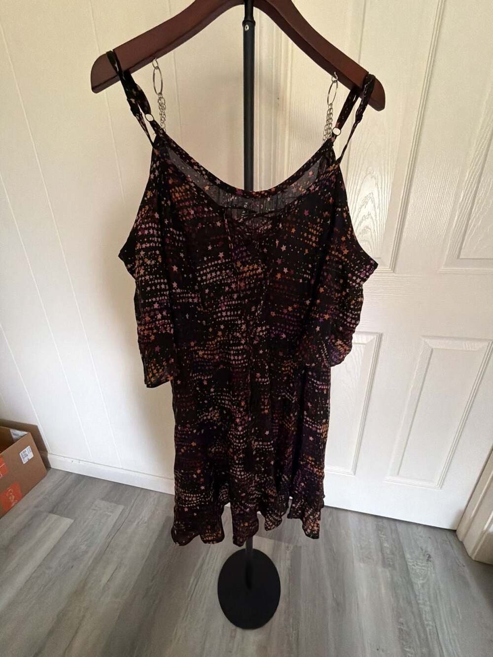 Torrid Star Print Cold Shoulder Lace Up Dress Size 2 (2X) - Picture 2 of 8